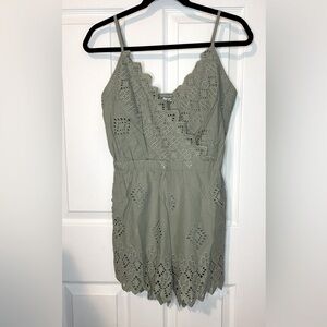 MISS ME Sage Eyelet Romper Size S